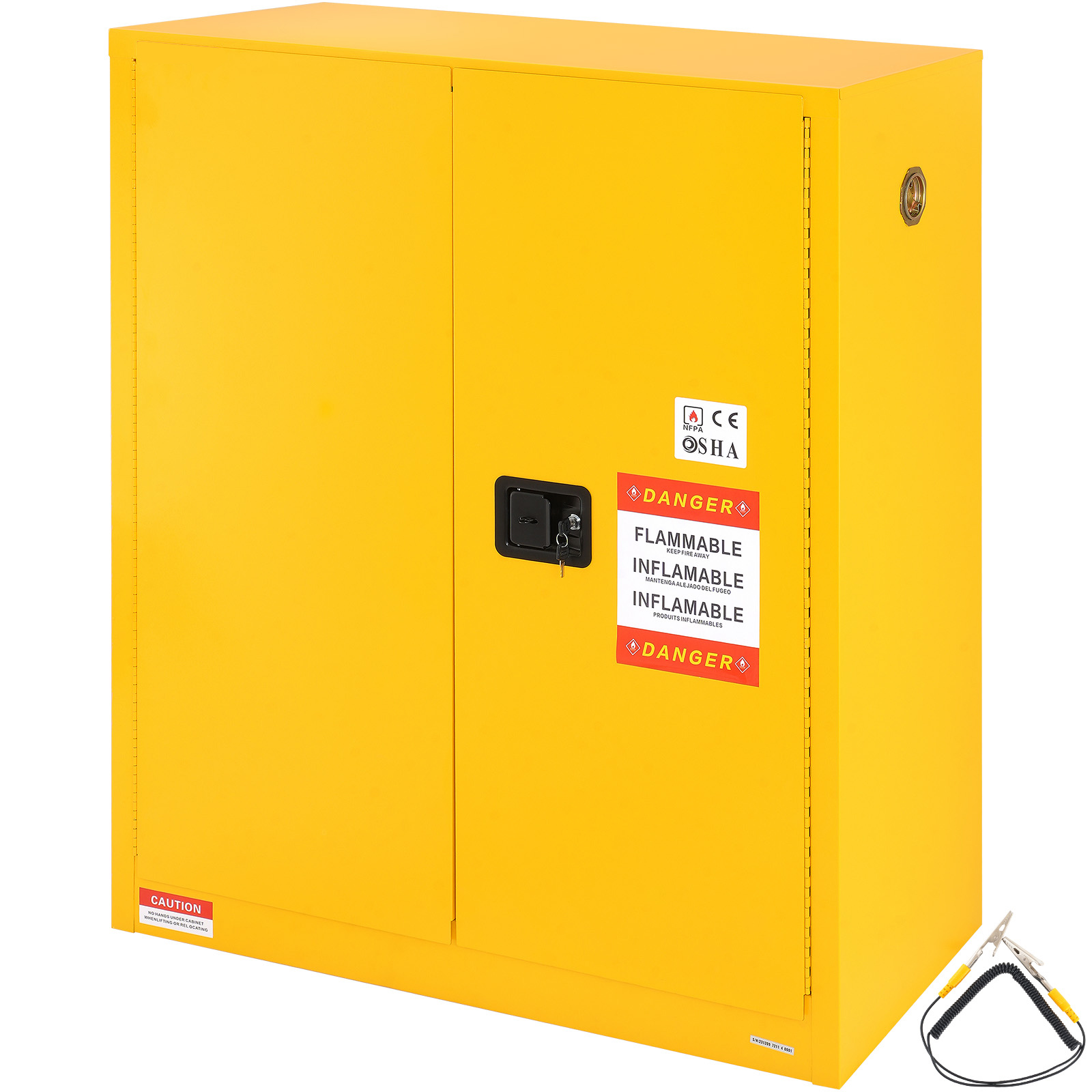 11/12/16/30/45Ga Safety Storage Cabinet Yellow Flammable Welded Bin Fireproof - Picture 35 of 62