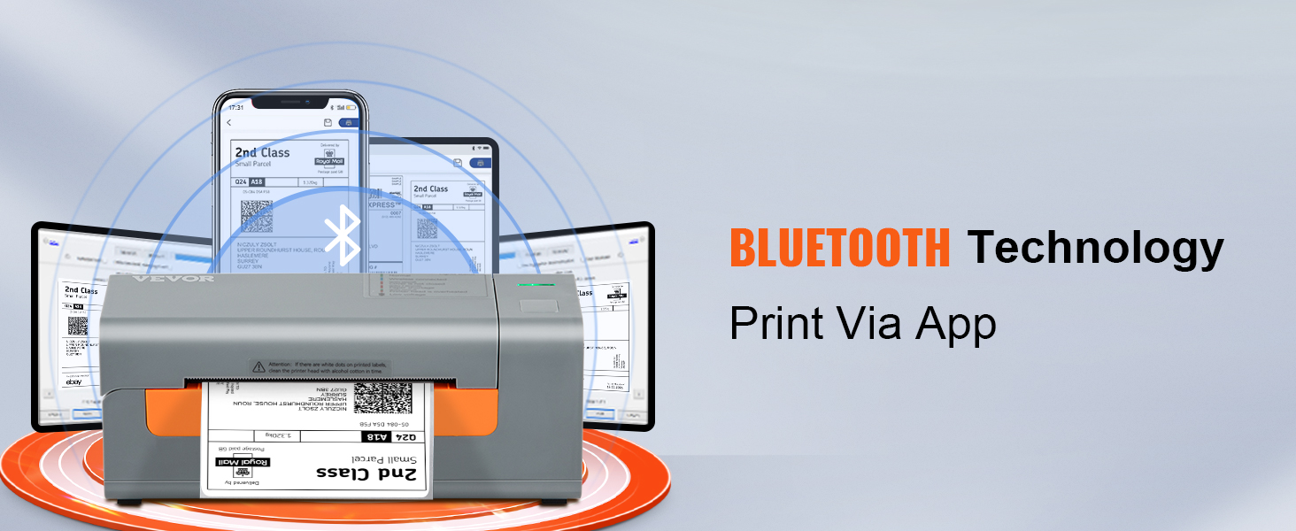 VEVOR Impresora térmica de etiquetas Bluetooth, impresora de