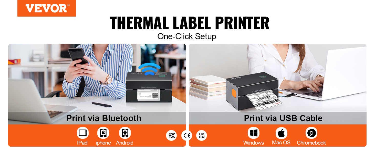 Impresora de etiquetas térmicas, 150 mm/s, control Bluetooth