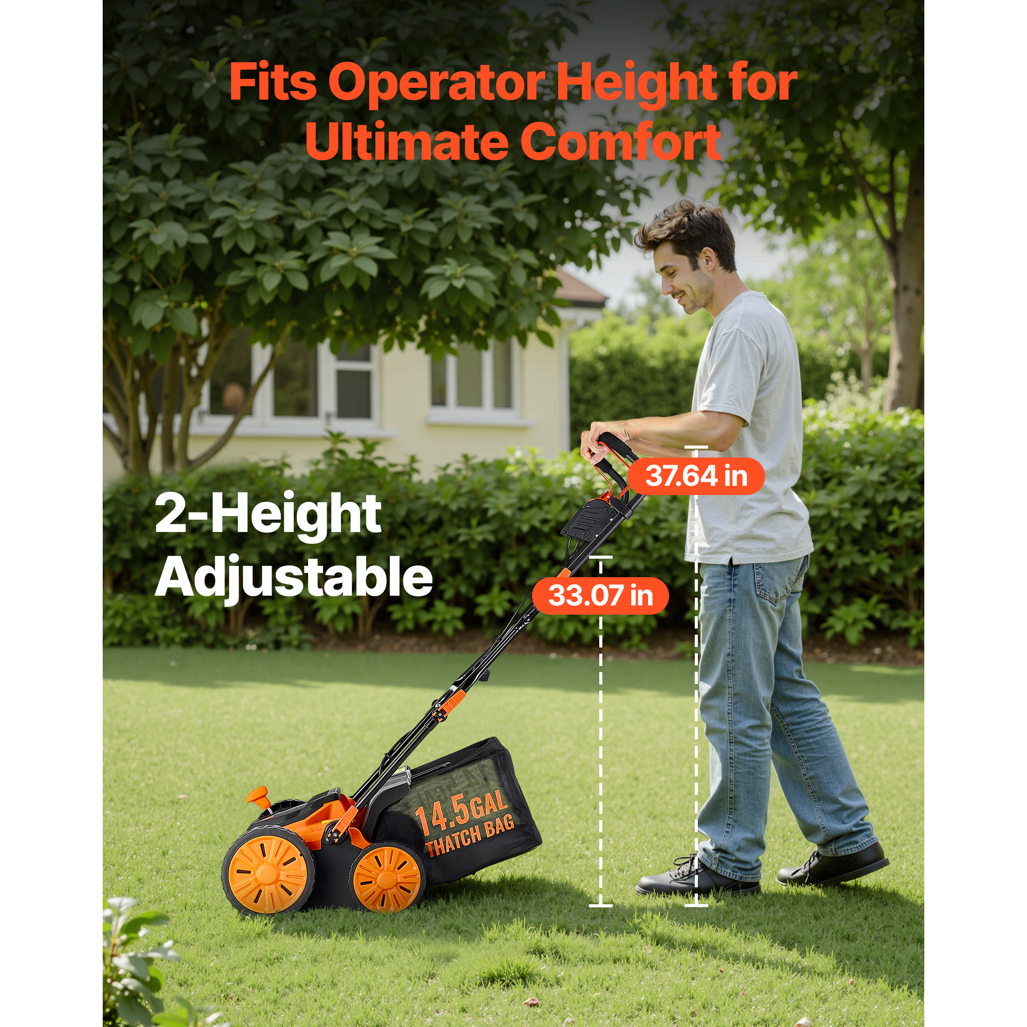 VEVOR 2-in-1 Electric Dethatcher and Scarifier Lawn Dethatcher 13/16-In 13/15Amp