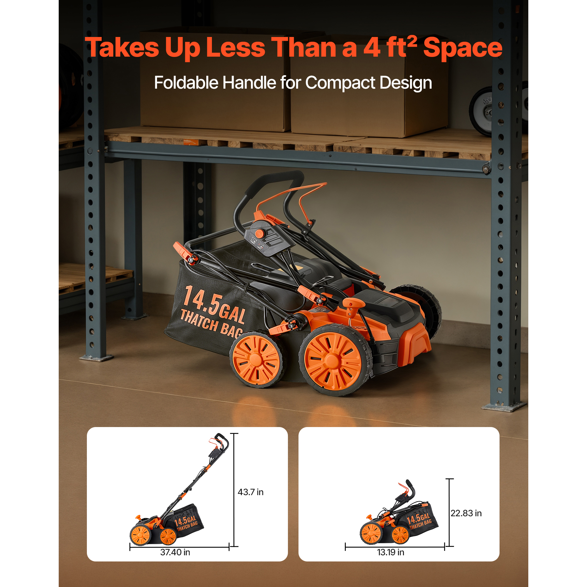 VEVOR 2-in-1 Electric Dethatcher and Scarifier Lawn Dethatcher 13/16-In 13/15Amp