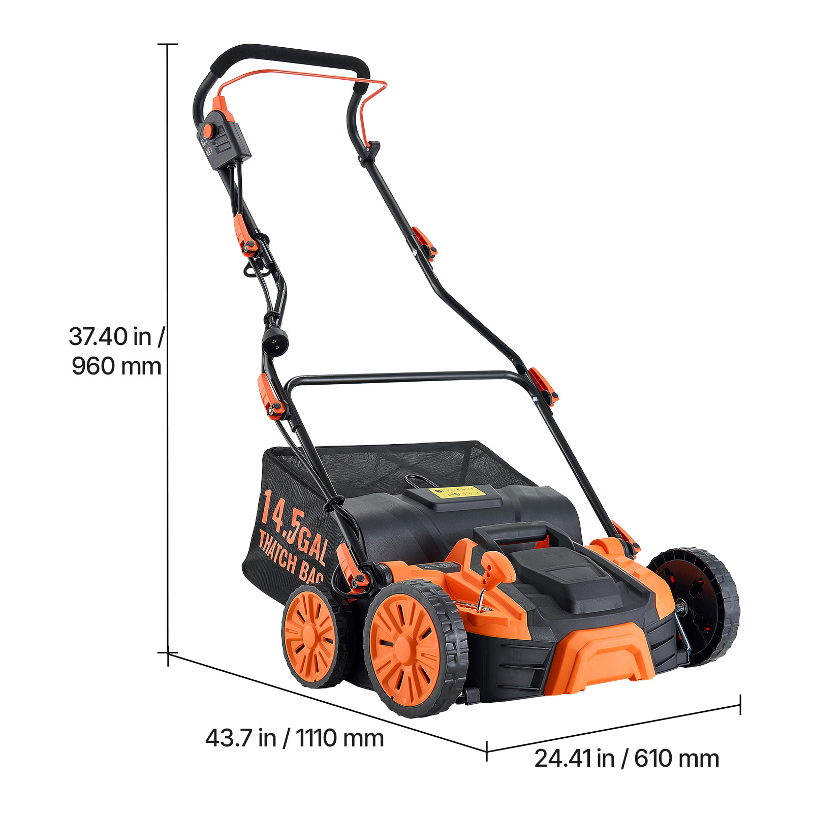 VEVOR 2-in-1 Electric Dethatcher and Scarifier Lawn Dethatcher 13/16-In 13/15Amp