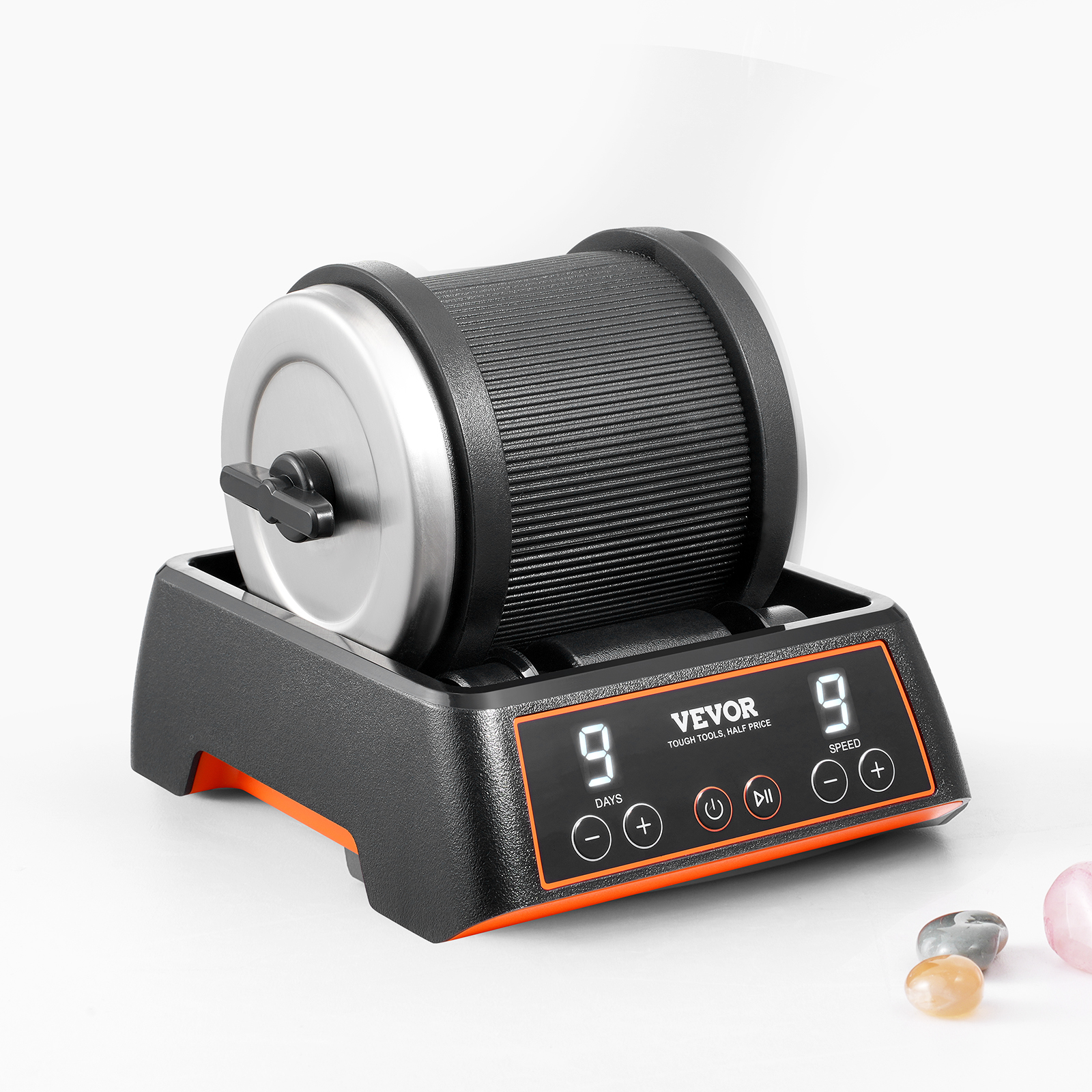 VEVOR Rock Tumbler Machine 4/2.5lbs Rock Polishing Kit 9 Speed 9-Day Timer Steel - Picture 34 of 38
