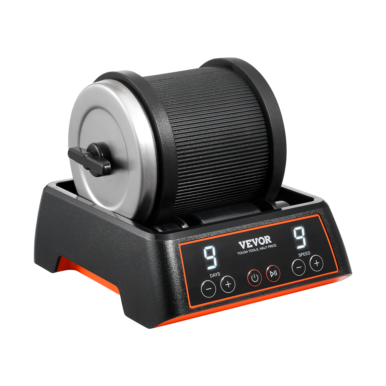 VEVOR Rock Tumbler Machine 4/2.5lbs Rock Polishing Kit 9 Speed 9-Day Timer Steel - Picture 36 of 38