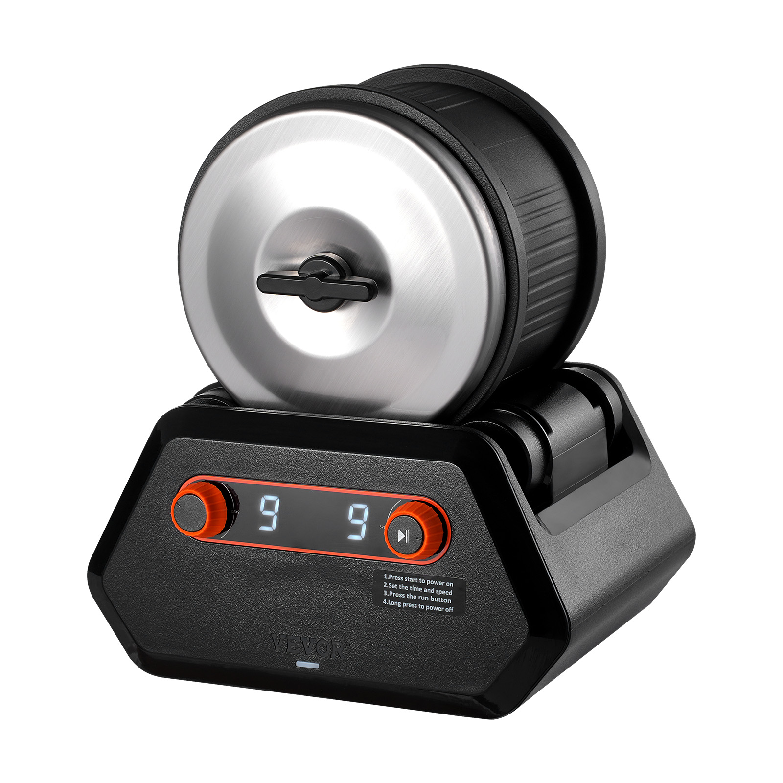 VEVOR Rock Tumbler Machine 4/2.5lbs Rock Polishing Kit 9 Speed 9-Day Timer Steel - Picture 24 of 38