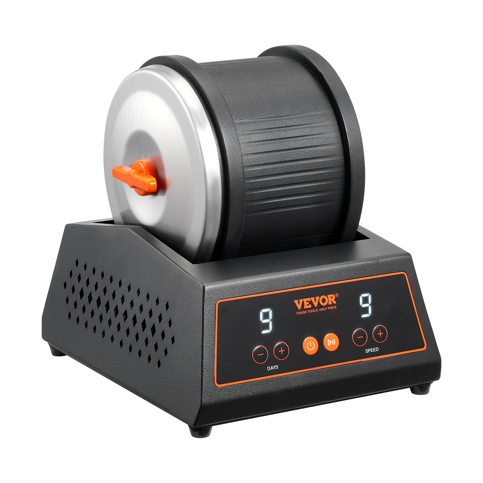 VEVOR Rock Tumbler Machine 4/2.5lbs Rock Polishing Kit 9 Speed 9-Day Timer Steel - Picture 11 of 38