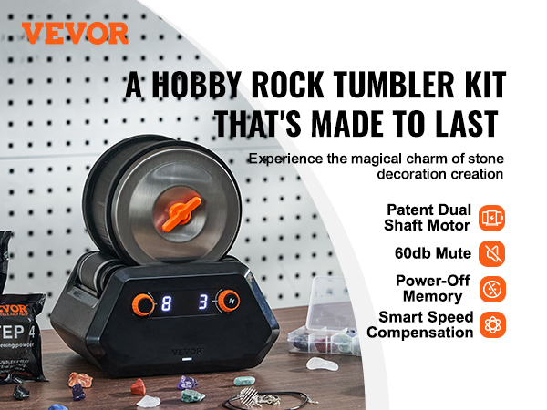 VEVOR Direct Drive 3LB Rock Tumbler Kit 