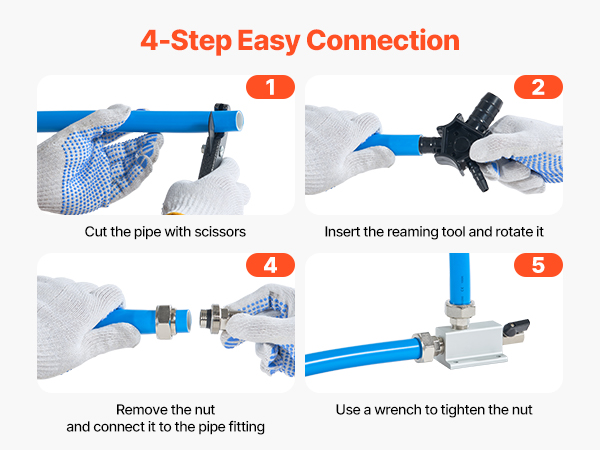 Système De Tuyauterie D'air Comprimé étanche Facile à Installer 1,9 Cm X 30,5 M En Aluminium PEHD Kit D'installation De Compresseur D'air D'atelier 200 PSI ASTM F1282