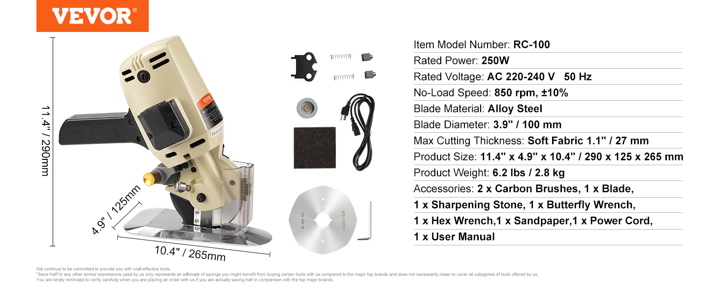Cortadora de tela manual RC-60 - Coser y coser