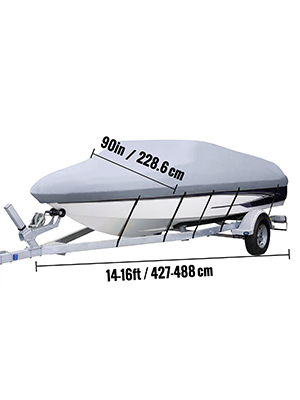 VEVOR Waterproof Boat Cover, 14'-16' Trailerable Boat Cover, Beam Width up to 90