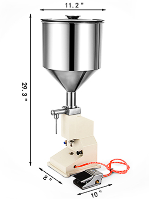 VEVOR Машина для наполнения пастой Пневматическая машина для наполнения жидкостью Косметика для крема