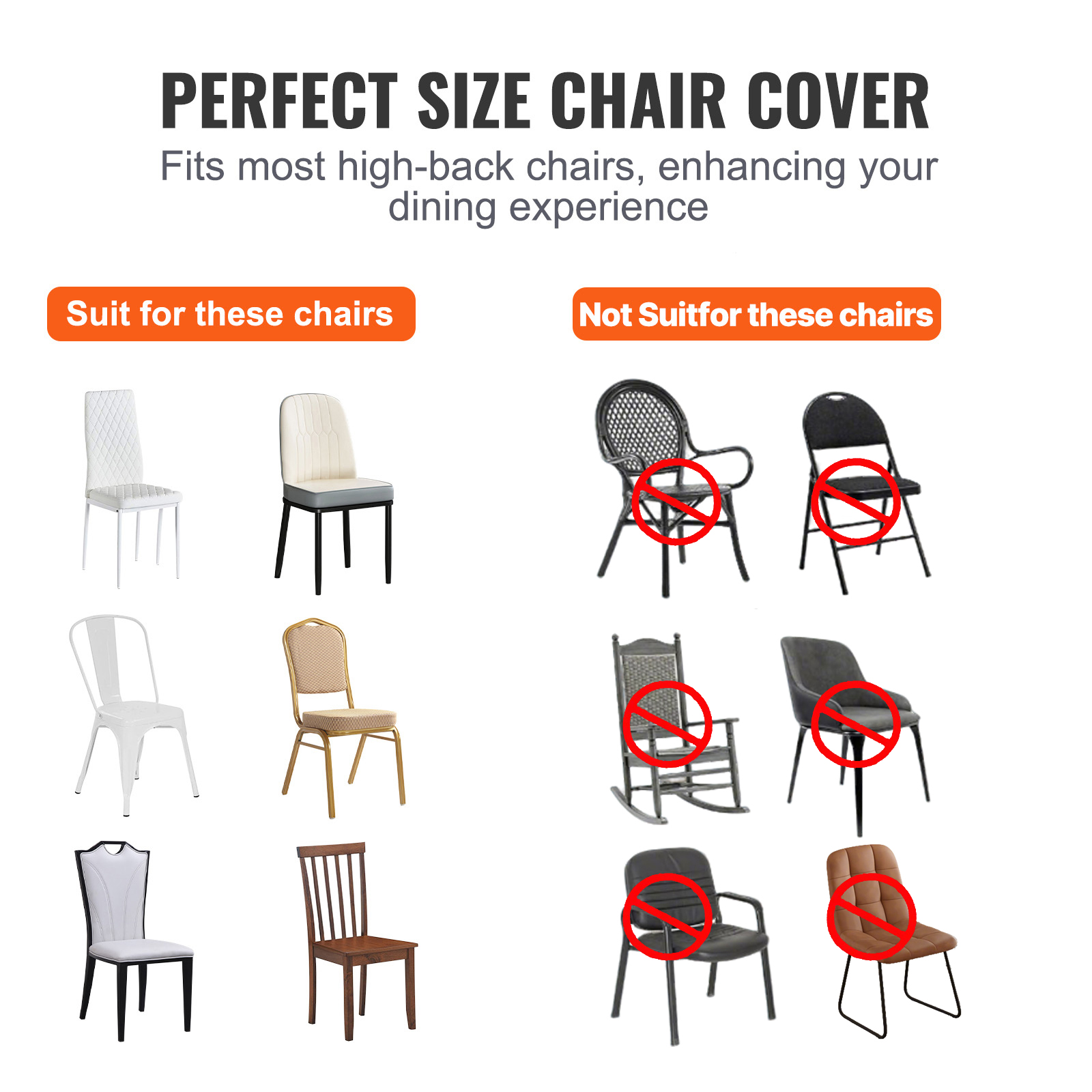VEVOR 30/50/200PCS Stretch Spandex Folding Chair Covers for Wedding Party Dining - Picture 5 of 110