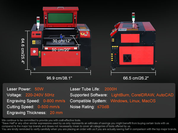 VEVOR VEVOR Desktop Laser Engraver 12.2x11.8 Large Engraving Area 5.5W  Laser Power