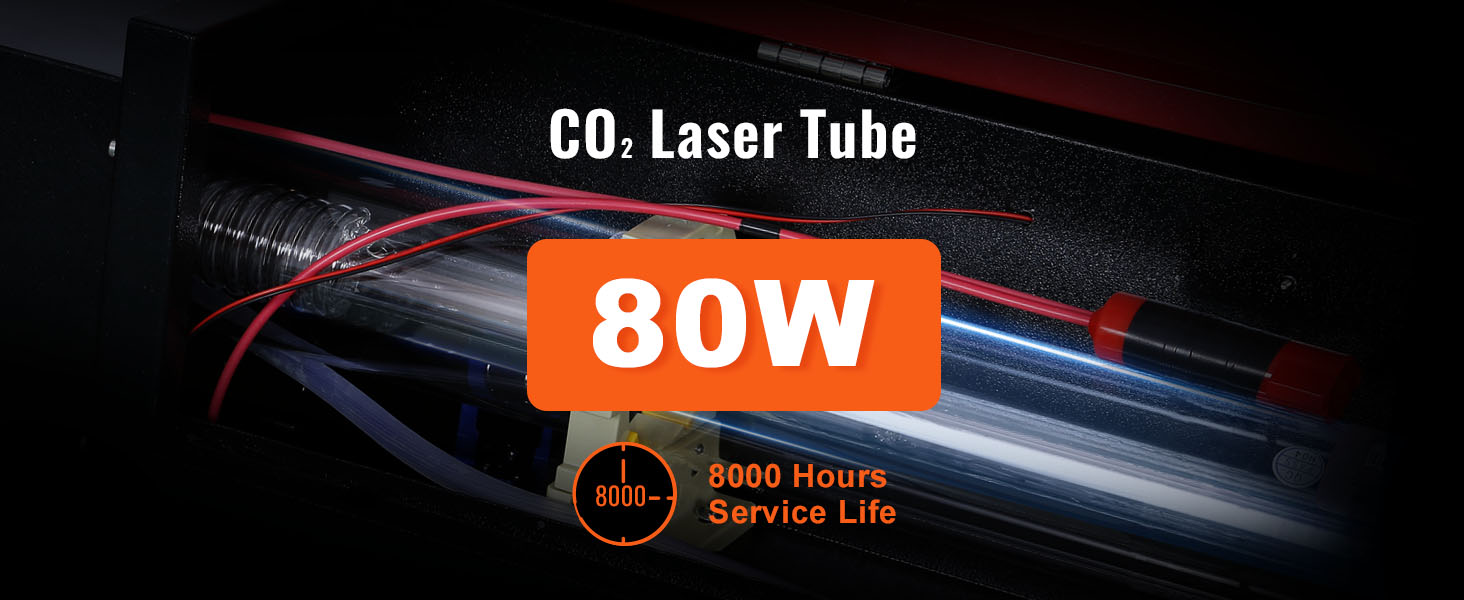 VEVOR Graveur Laser CO2 Machine de Gravure Découpe 80 W Table Travail  500x700 mm