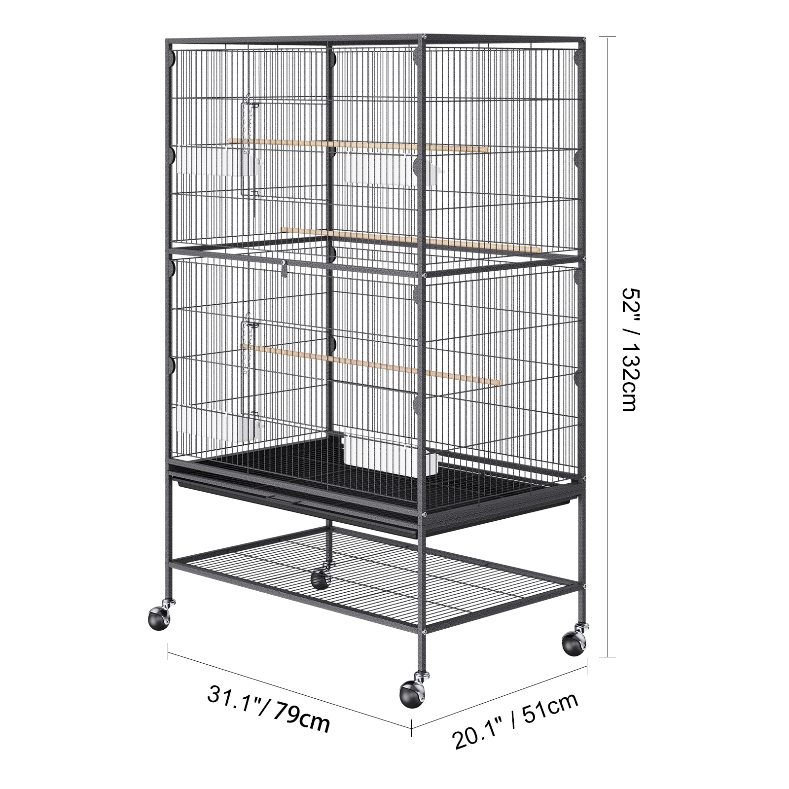 Picture of VEVOR 52 inch Standing Large Bird Cage, Carbon Steel Flight Bird Cage ...