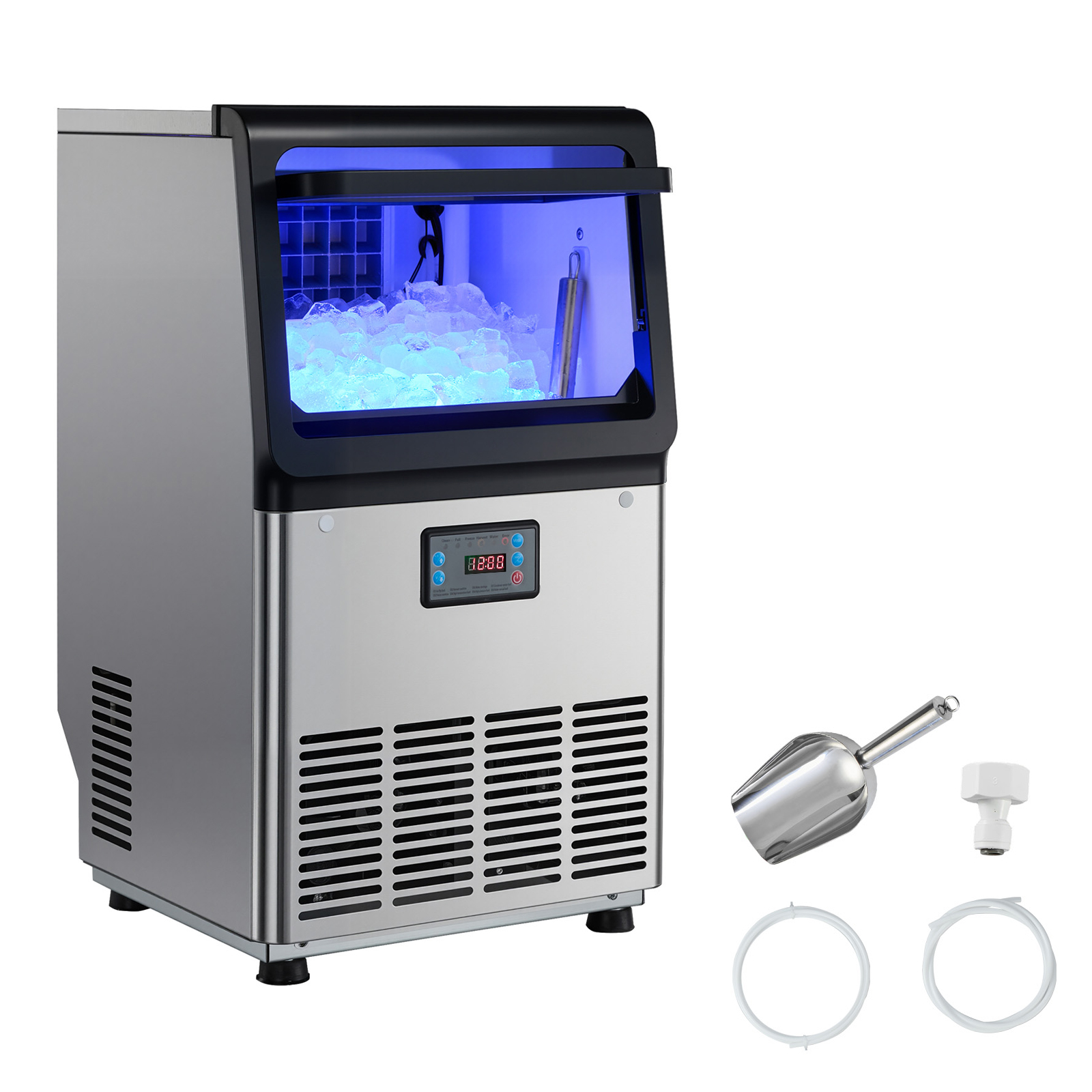 Uimoso 80/100/130/160/200/360lbs Commercial Ice Maker Built-in Ice Cube Machine