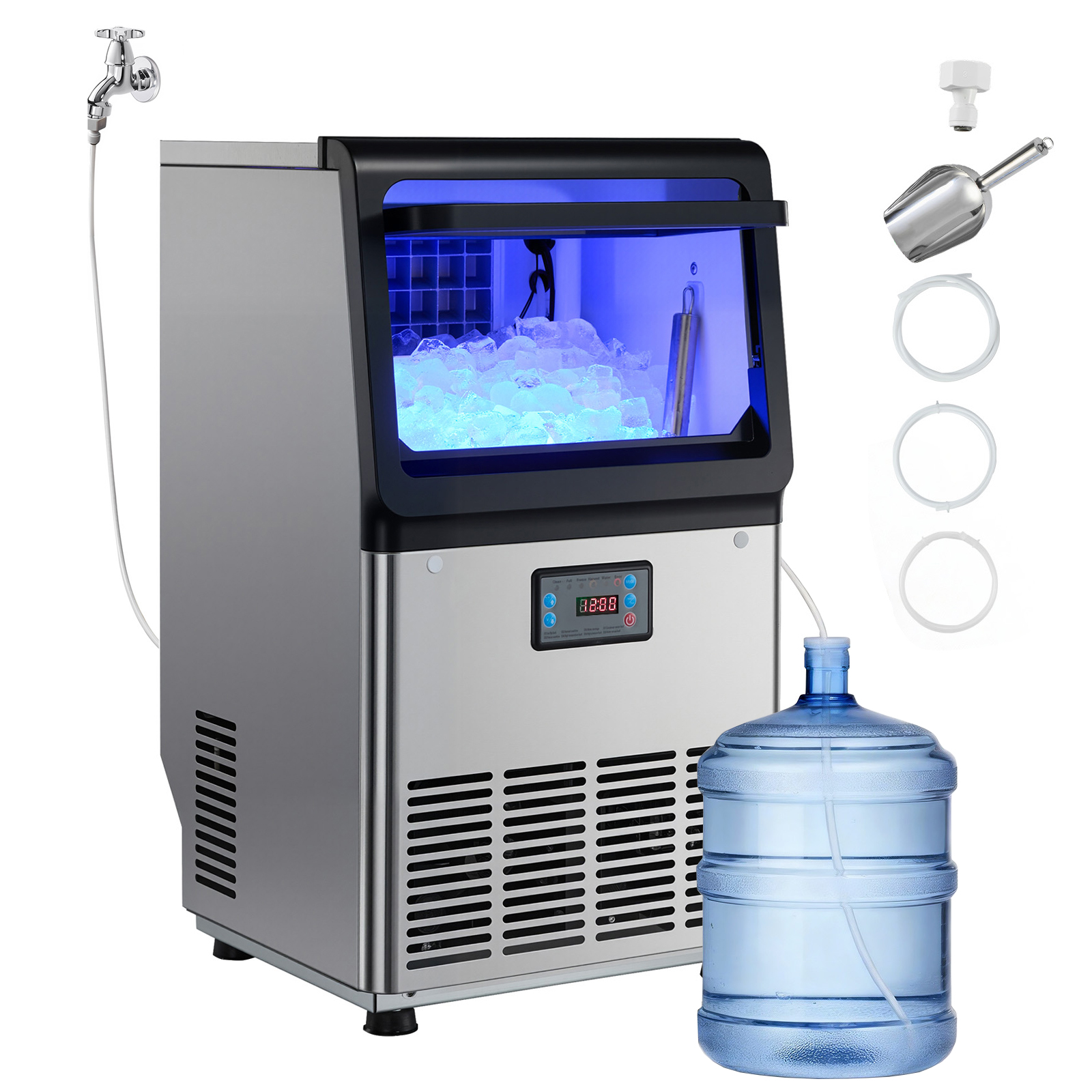 Uimoso 90/120/130/150/265/440lbs Commercial Ice Maker Undercounter Cube Machine