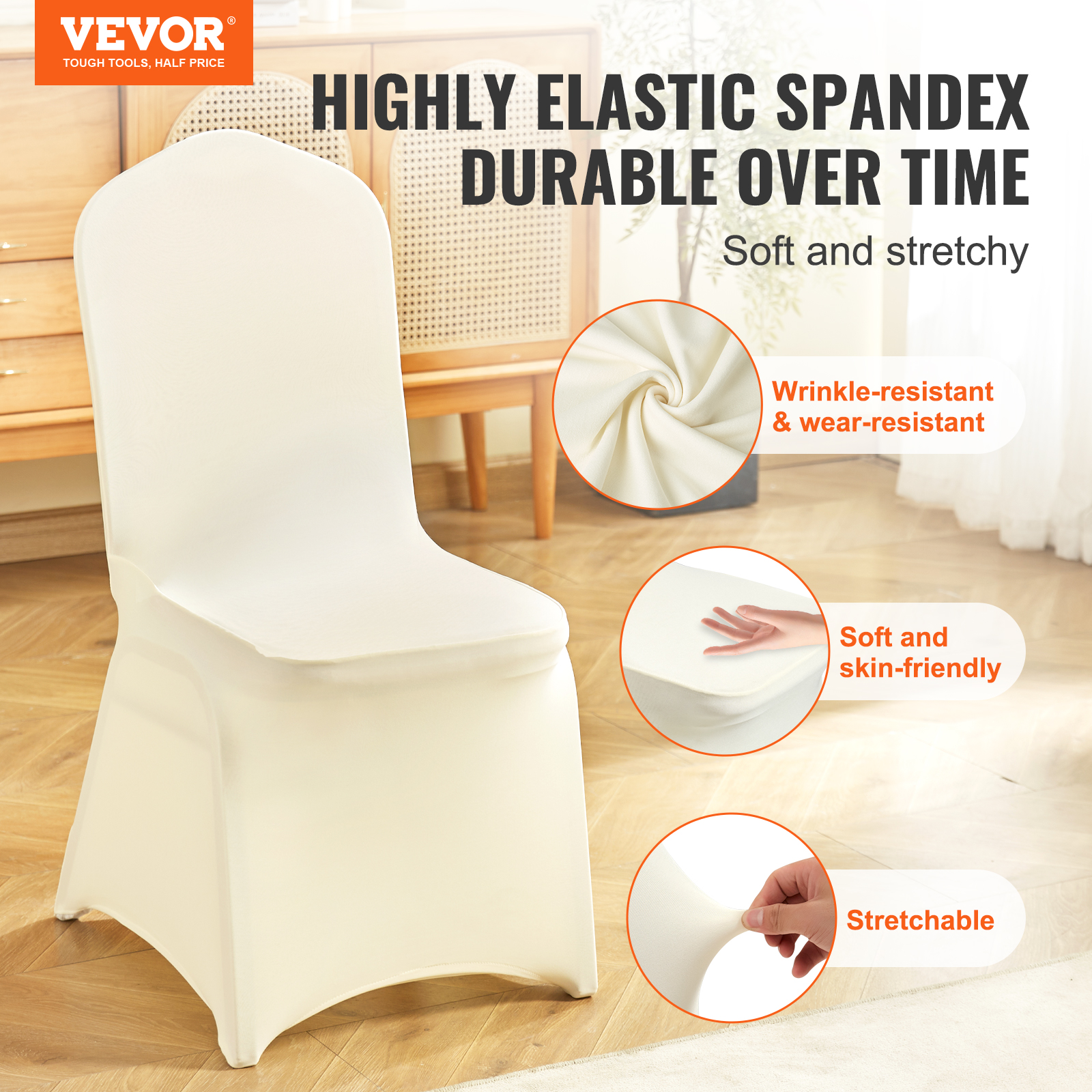 VEVOR 30/50/200PCS Stretch Spandex Folding Chair Covers for Wedding Party Dining - Picture 40 of 110