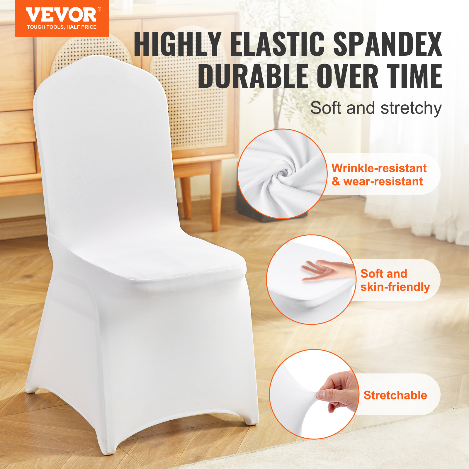 VEVOR 30/50/200PCS Stretch Spandex Folding Chair Covers for Wedding Party Dining - Picture 64 of 110