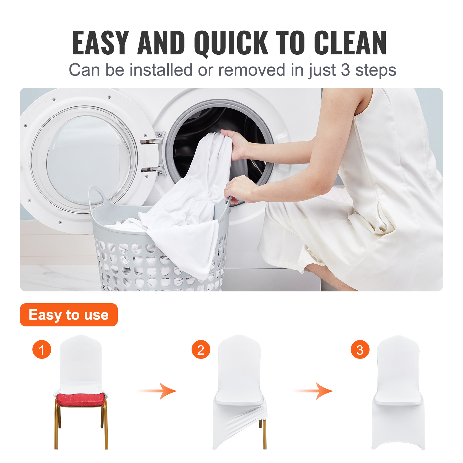 VEVOR 30/50/200PCS Stretch Spandex Folding Chair Covers for Wedding Party Dining - Picture 30 of 110