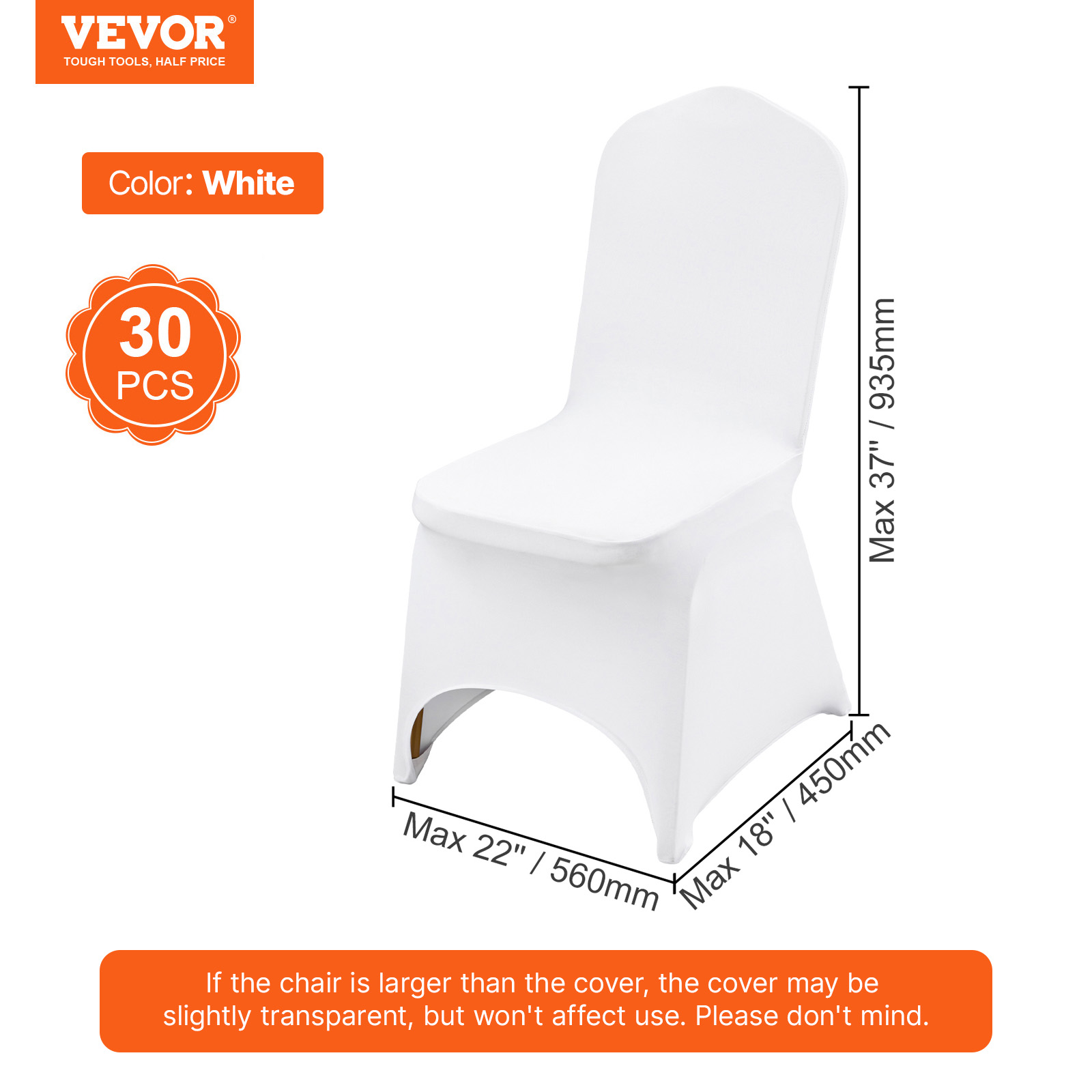 VEVOR 30/50/200PCS Stretch Spandex Folding Chair Covers for Wedding Party Dining - Picture 33 of 110