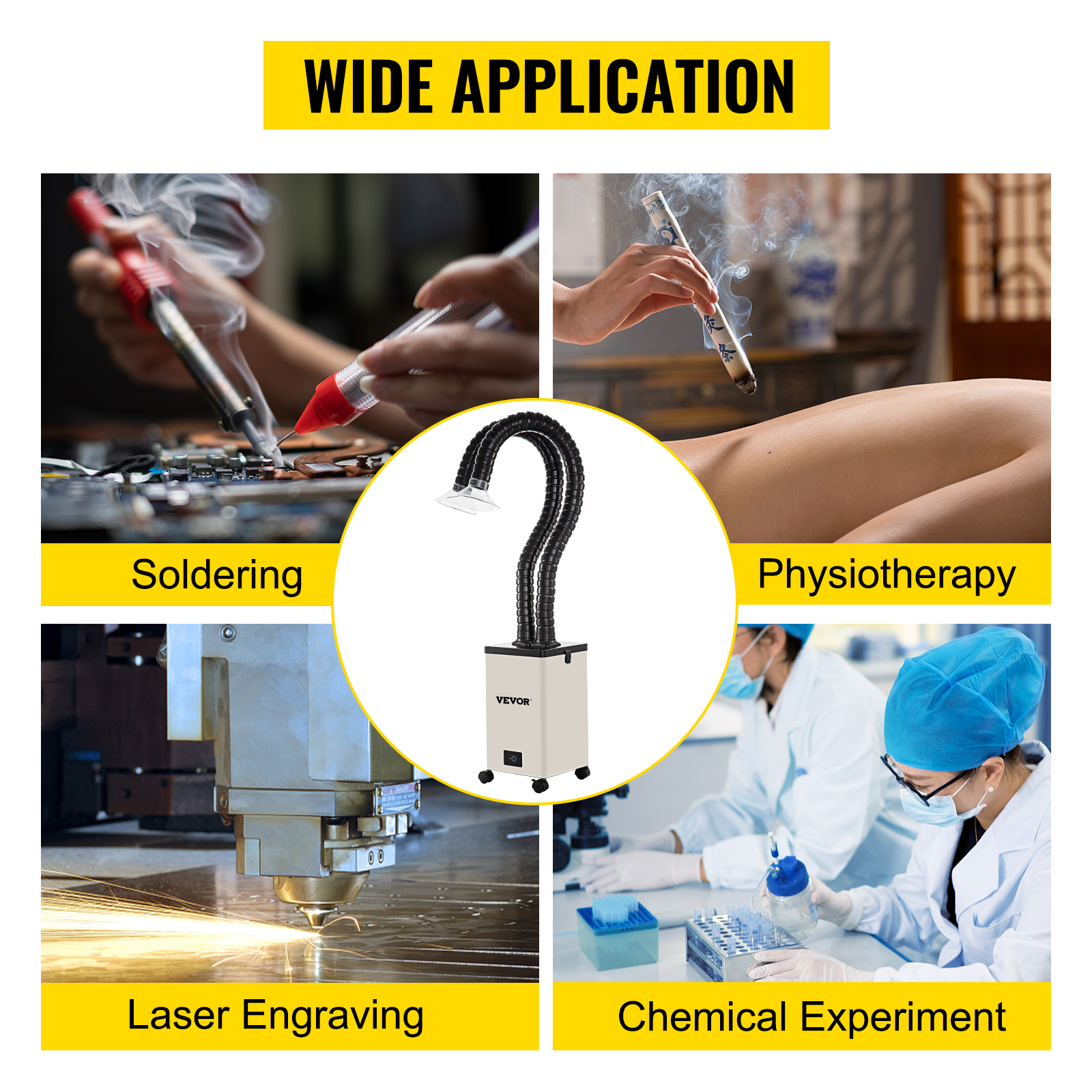 VEVOR Filter Fume Extractor Pure Air Fume Extractor 150W with 3 Stage Filters VEVOR AU