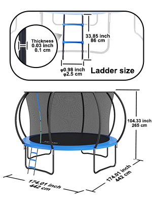 4FUN Accessoires Universel Trampoline extérieur, Housse de Protection