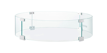 VEVOR Fire Pit Wind Guard, 26 x 26 x 6 Inch Glass Flame Guard, Round Glass Shield, 1/4-Inch Thick Fire Table, Clear Tempered Glass Flame Guard, Aluminum Alloy Feet for Propane, Gas, Outdoor