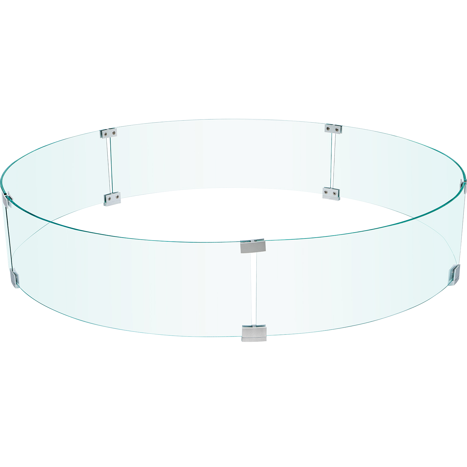 VEVOR Fire Pit Wind Guard, 41 x 41 x 8 Inch Glass Flame Guard, Round