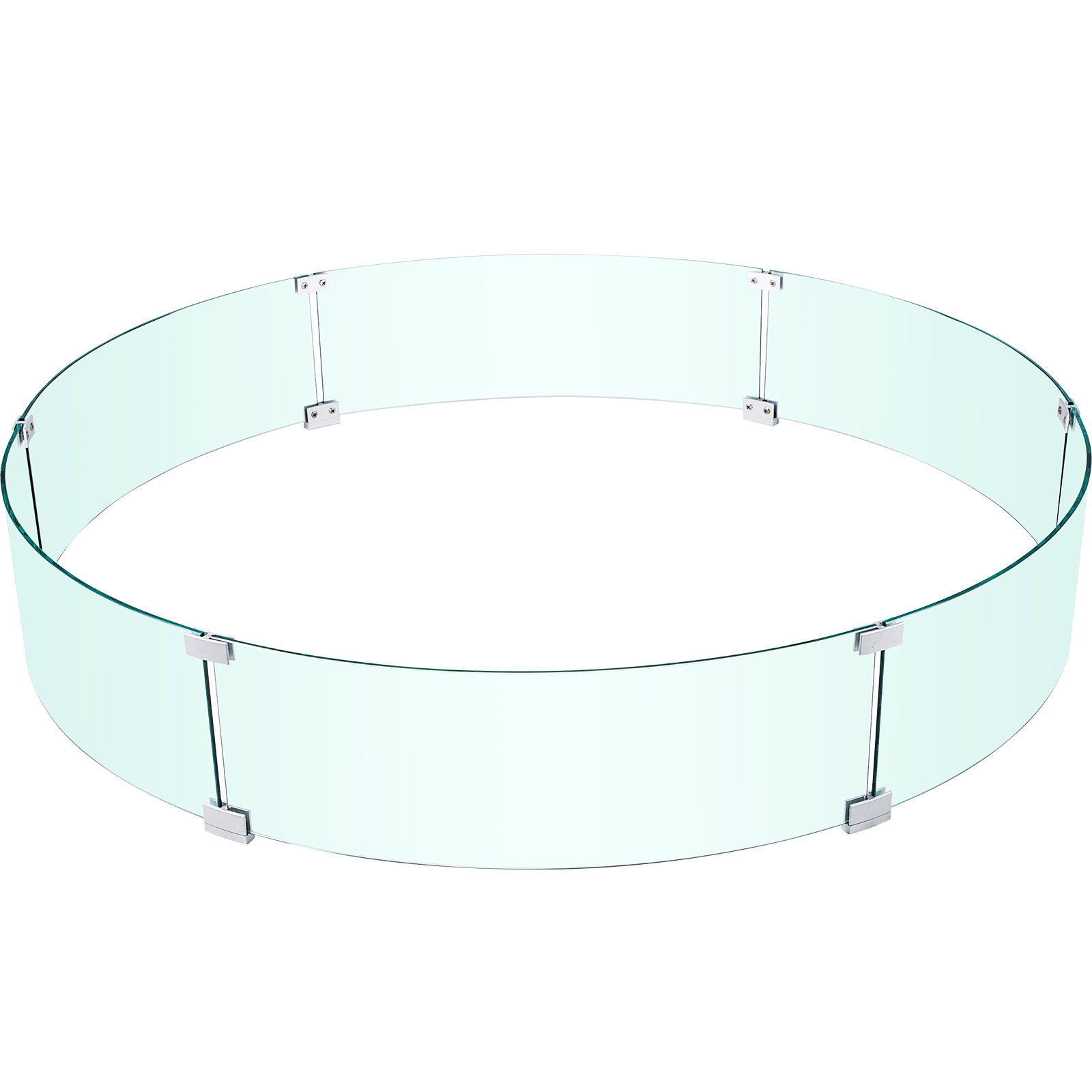 VEVOR Fire Pit Wind Guard, 47 x 47 x 8 Inch Glass Flame Guard, Round