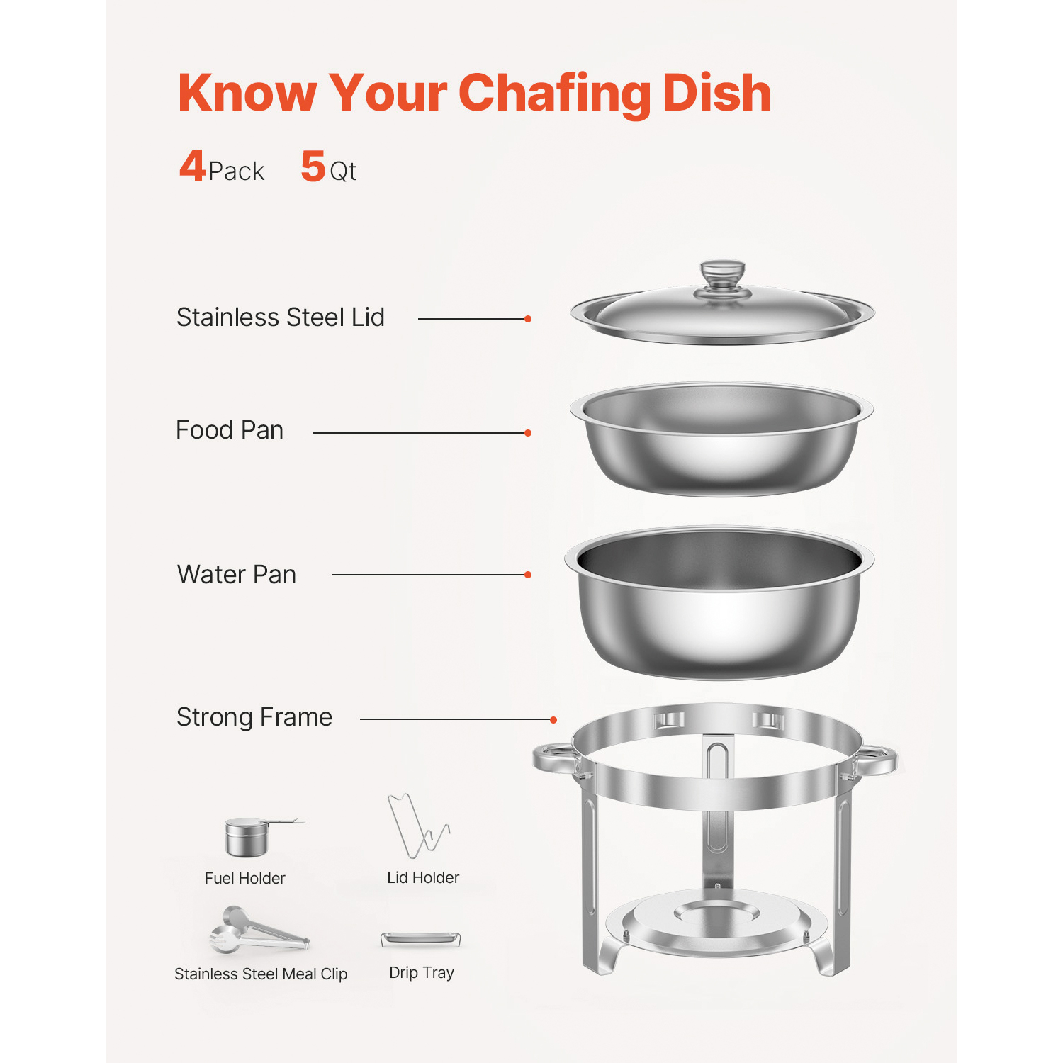9Qt Stainless Steel Chafer Chafing Dish Sets Catering Food Warmer Buffet Set - Picture 80 of 98
