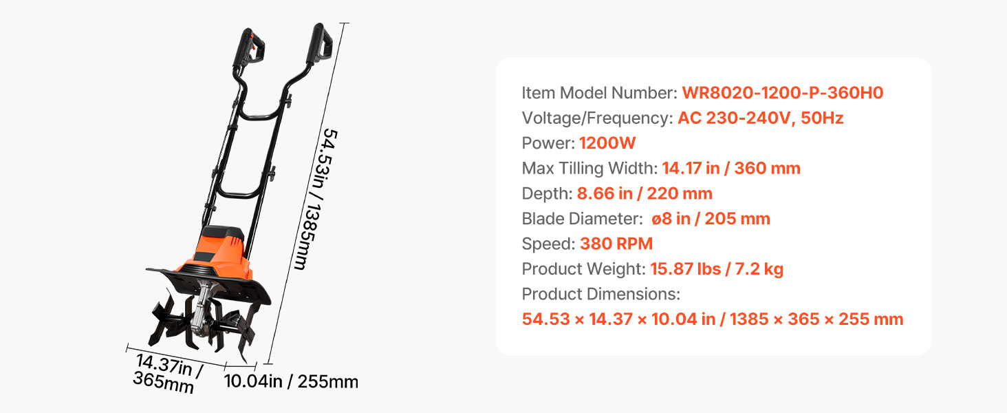 Electric Tiller A100 1.11w