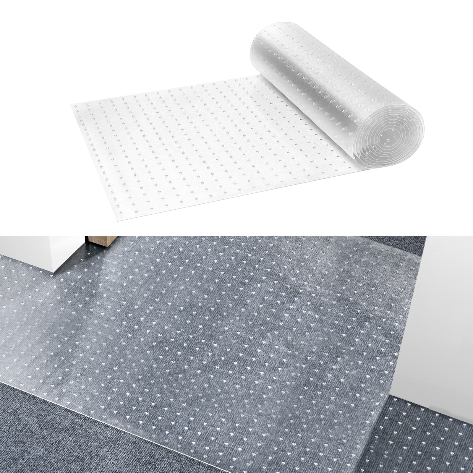 Clear Vinyl Plastic Carpet Protector Floor Mat w/ Rug Grips 24" x 4ft-25ft - Picture 36 of 46