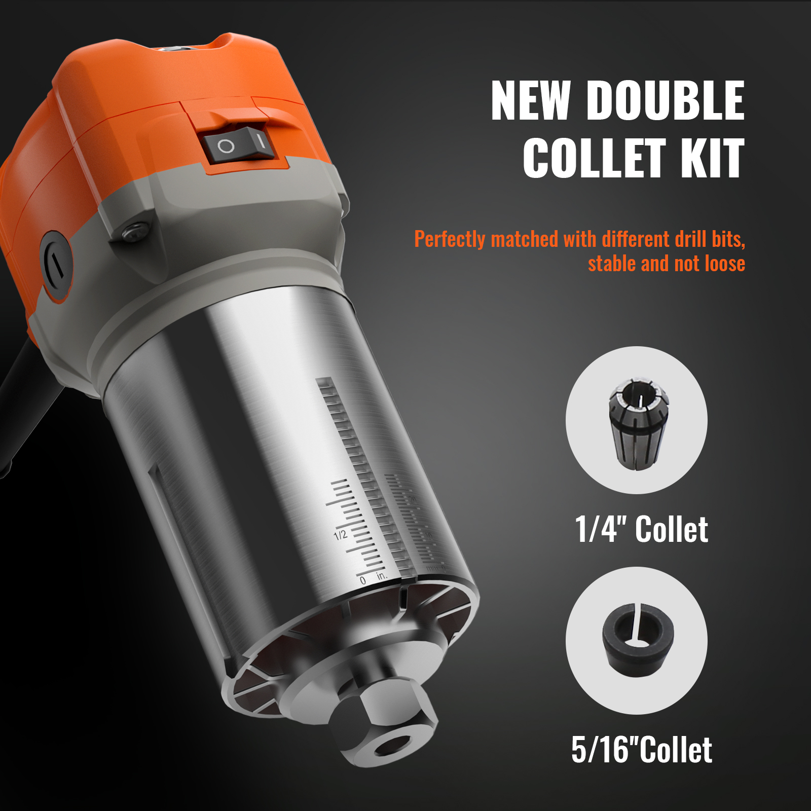 VEVOR 6 Speed 30000RPM Wood Trimmer Router Wood Router Tool 800W for Woodworking - Picture 7 of 26
