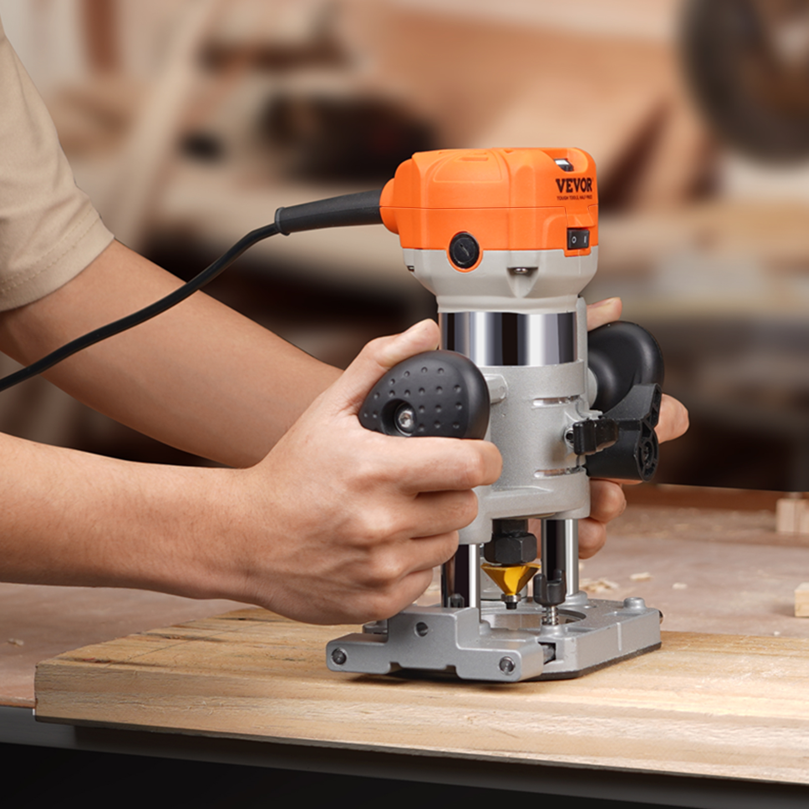 VEVOR 6 Speed 30000RPM Wood Trimmer Router Wood Router Tool 800W for Woodworking - Picture 10 of 26