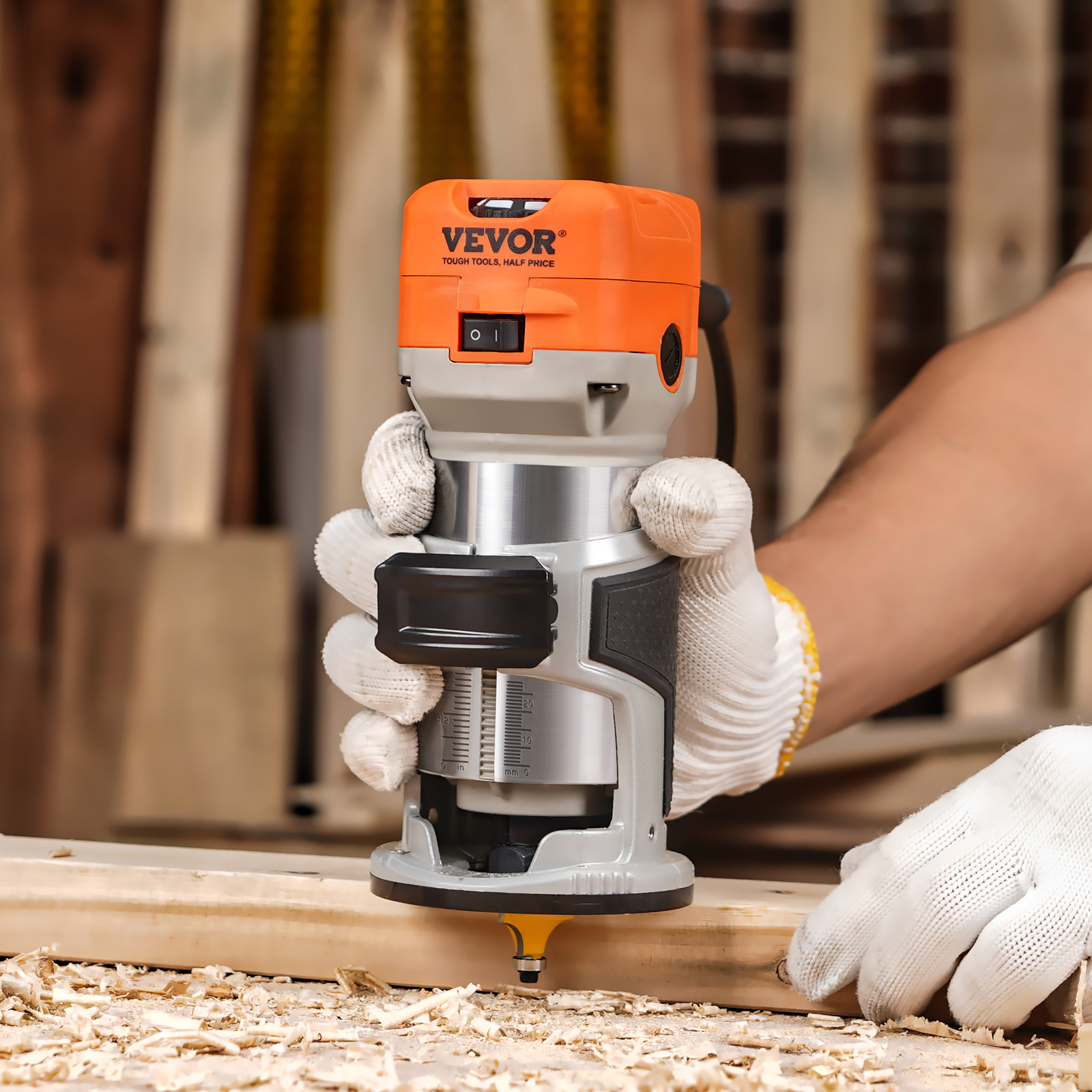 VEVOR 6 Speed 30000RPM Wood Trimmer Router Wood Router Tool 800W for Woodworking - Picture 22 of 26