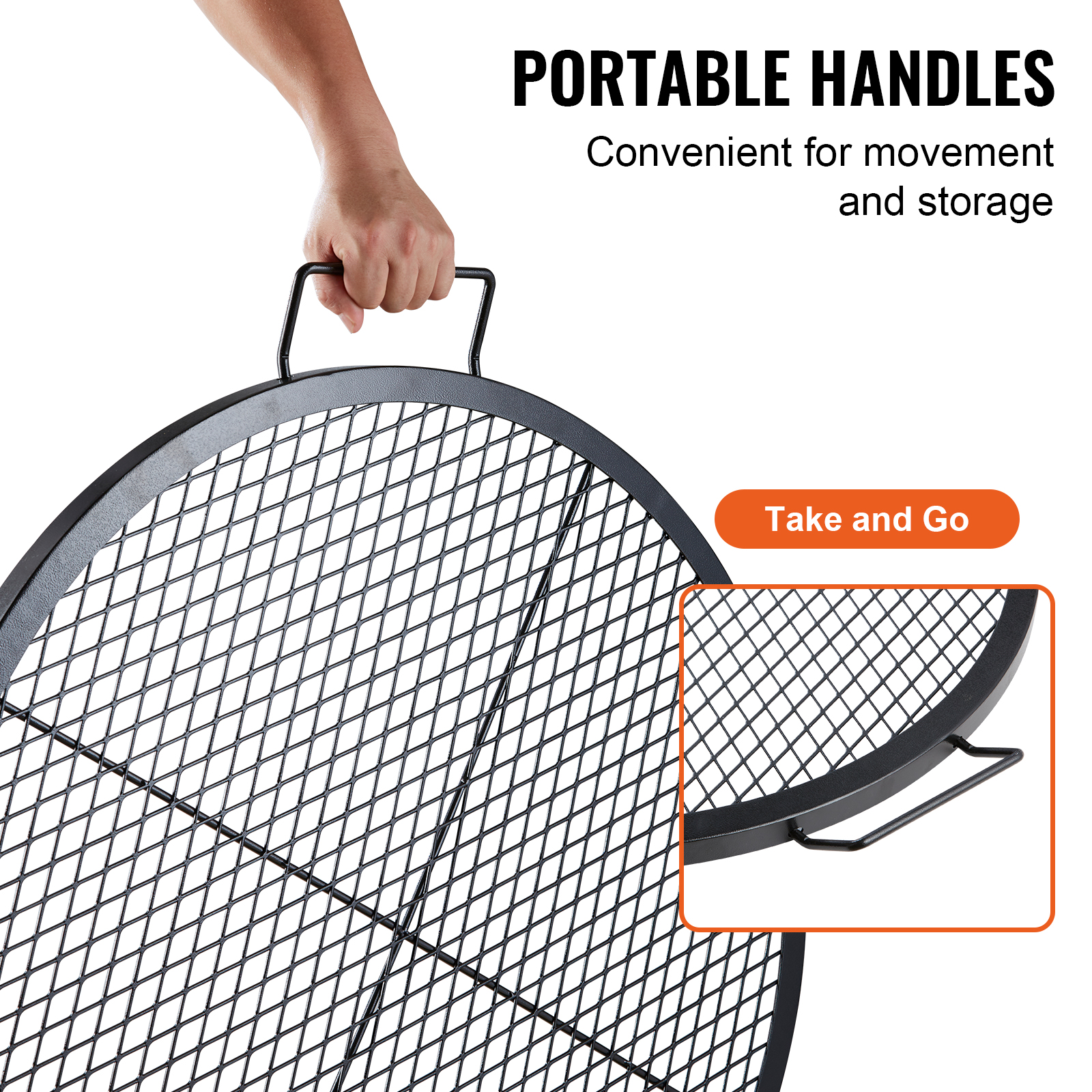 VEVOR 30/32/36/44" Round/Rectangle Cooking Grate Fire Pit Grill Grate X-Marks - Picture 19 of 62