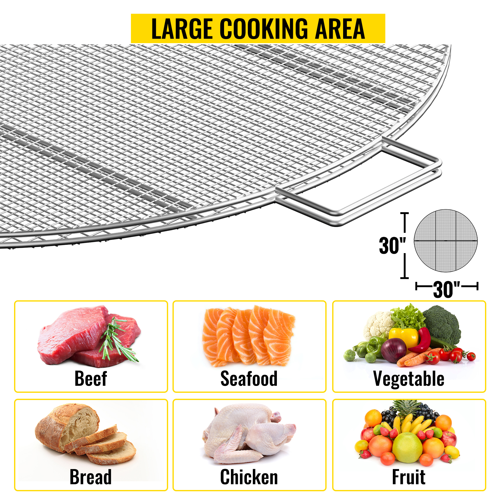 30 inch clearance round grill grates