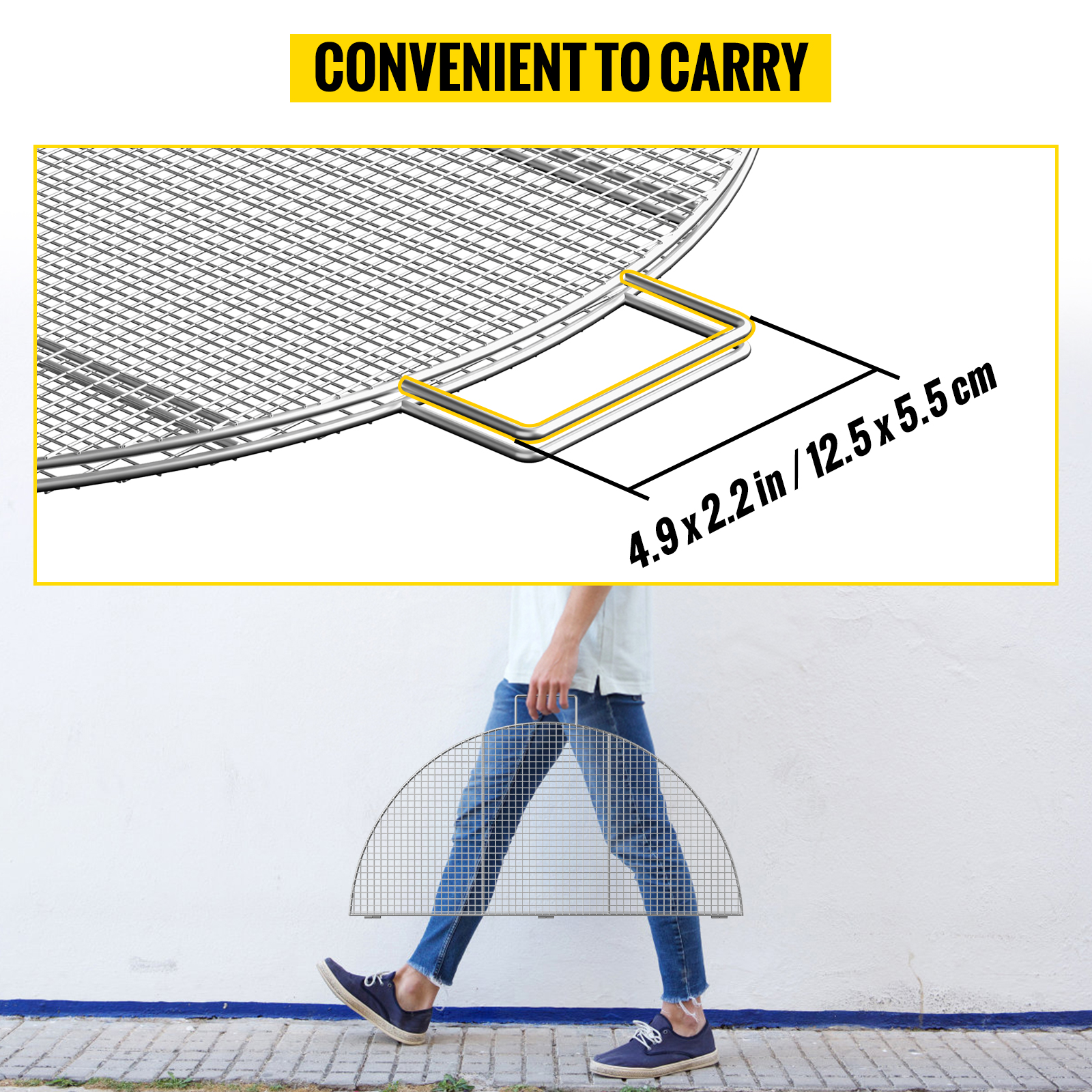 VEVOR Fire Pit Cooking Grill Grates 30 Inch, Foldable Round Cooking