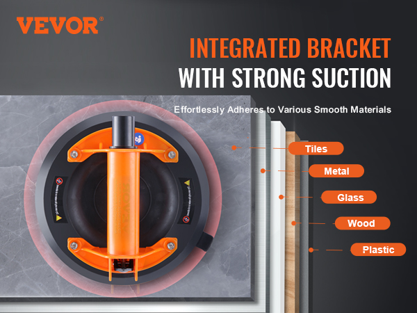 VEVOR Glass Suction Cup, 8" 615 lbs Load Capacity, Vacuum Suction Cup ...