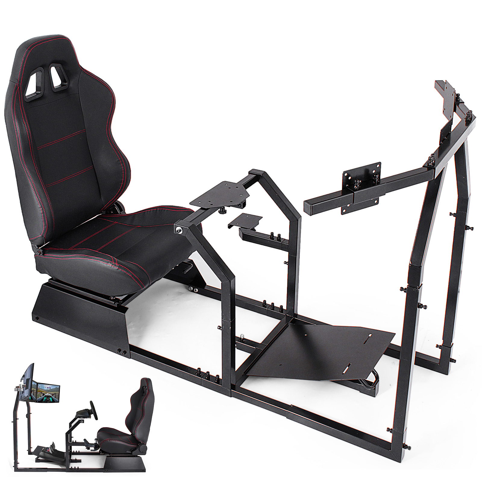 VEVOR GTA-F Model Racing Simulator Cockpit Gaming Chair W/ Triple Monitor  Stand VEVOR AU