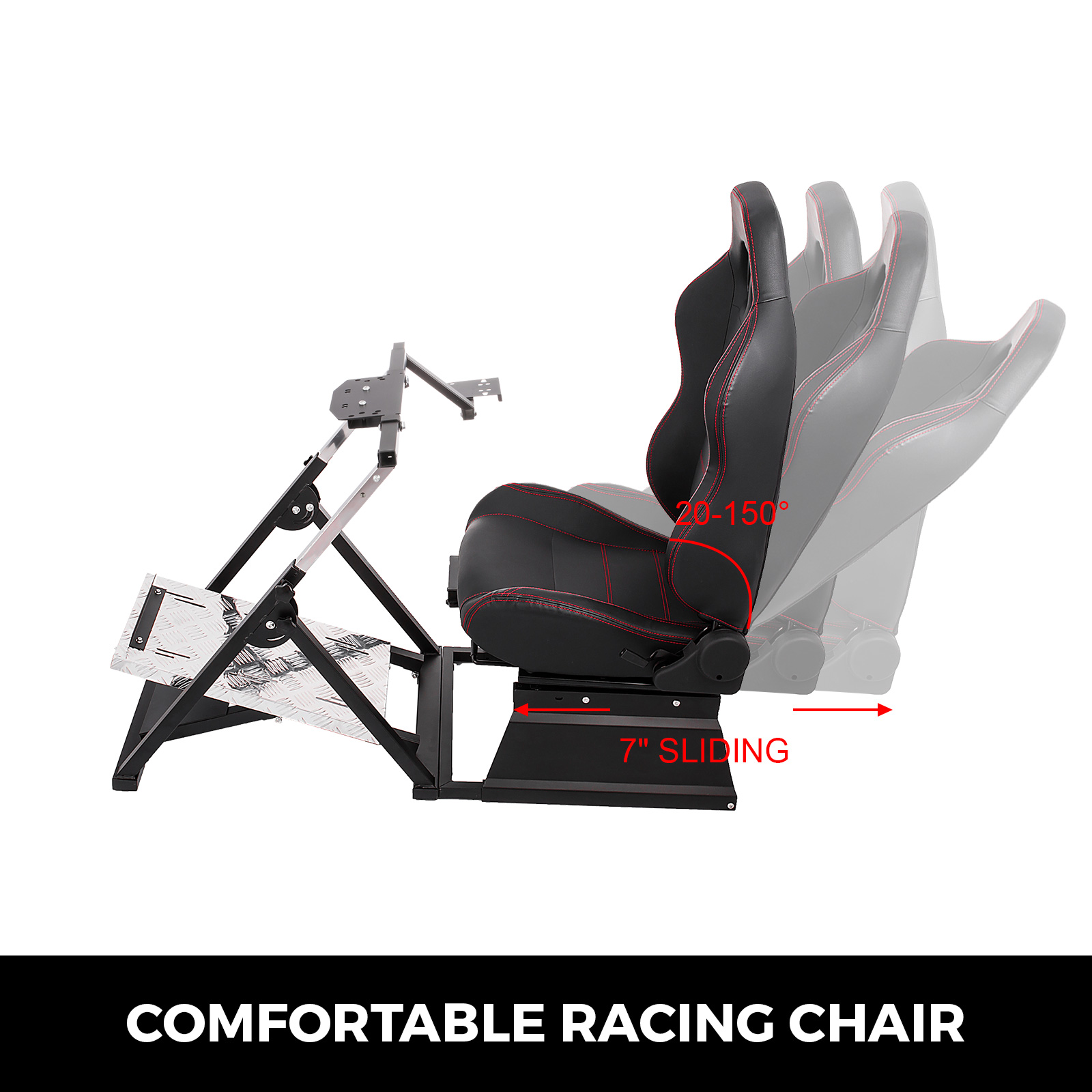 MoNiBloom Racing Simulator Cockpit Gaming Chair Game Seat Fit for Logitech  G25, G27, G29, G920 Thrustmaster T500RS, T300RS, PS5 Xbox Steering Wheel  Stand, Red 