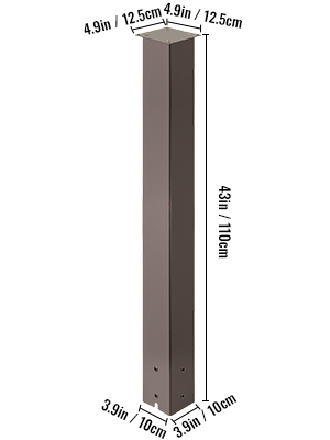 VEVOR Mailbox Post, 43" High Mailbox Stand, Bronze Powder-Coated Mail Box Post Kit, Q235 Steel Post Stand Surface Mount Post for Sidewalk and Street Curbside, Universal Mail Post for Outdoor Mailbox