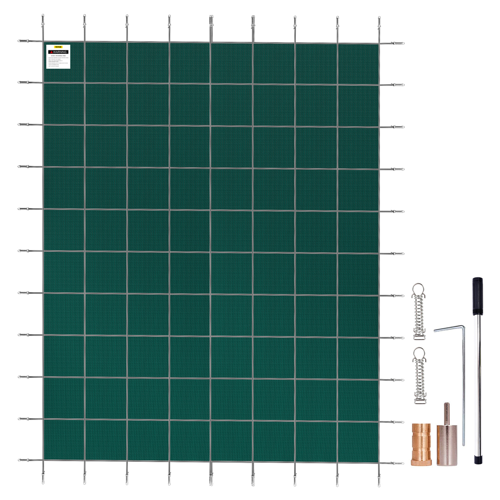 Téglalap alakú biztonsági háló medencetakaró 14X26 FT zöld téli szabadtéri