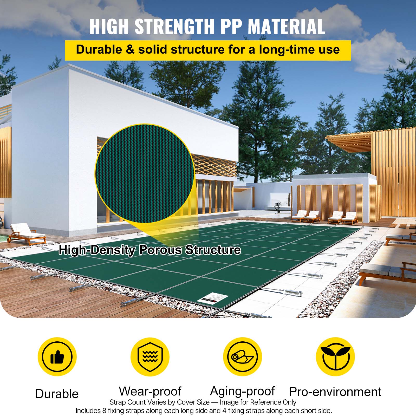 Uimoso Inground Pool Safety Cover 16'x32' 18'x36' 40'x20' Optional Center Step