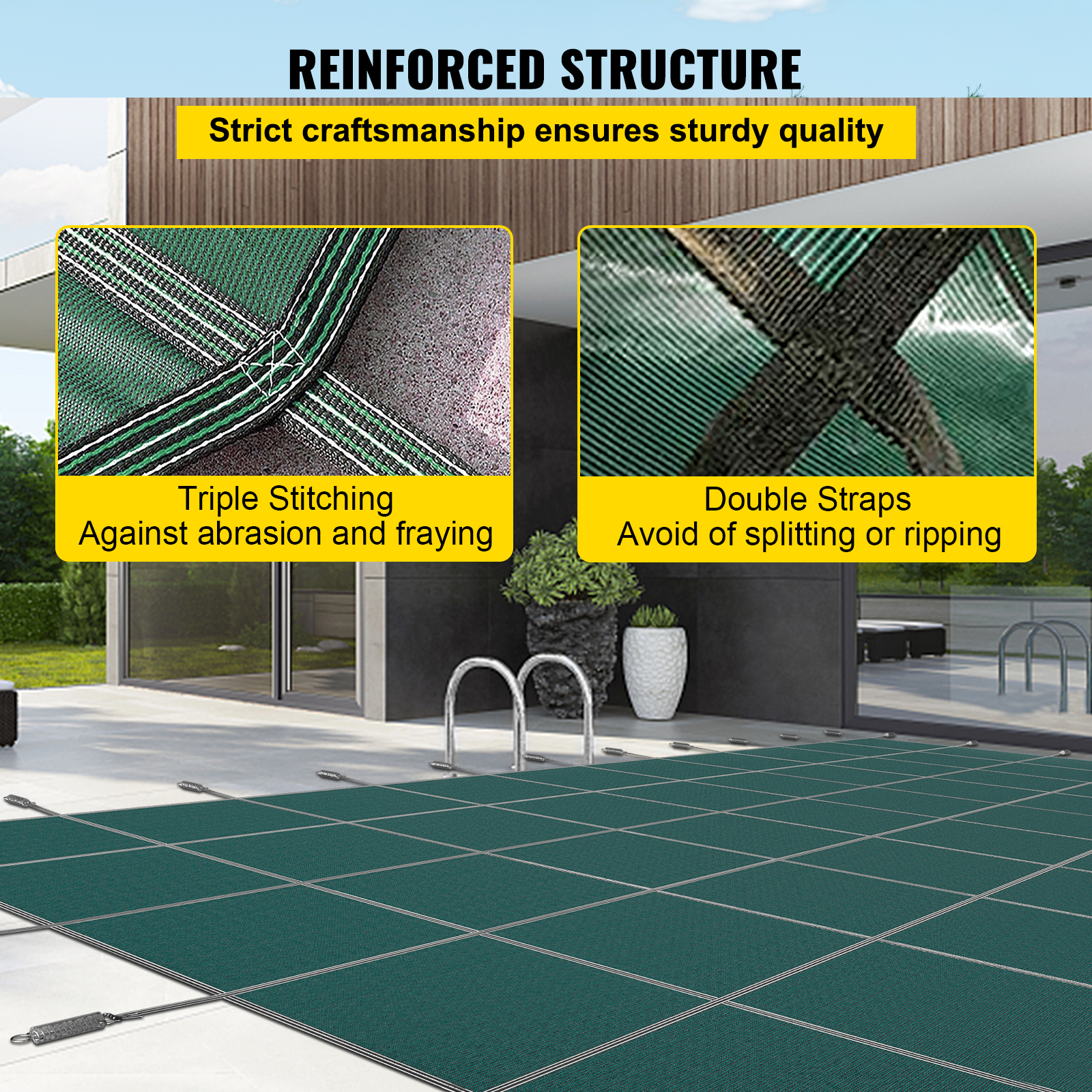 Uimoso Inground Pool Safety Cover 16'x32' 18'x36' 40'x20' Optional Center Step