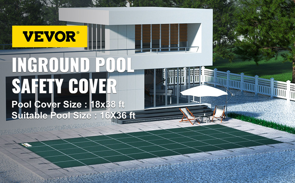 VEVOR VEVOR Pool Safety Cover 18x38ft, Inground Pool Cover fit for