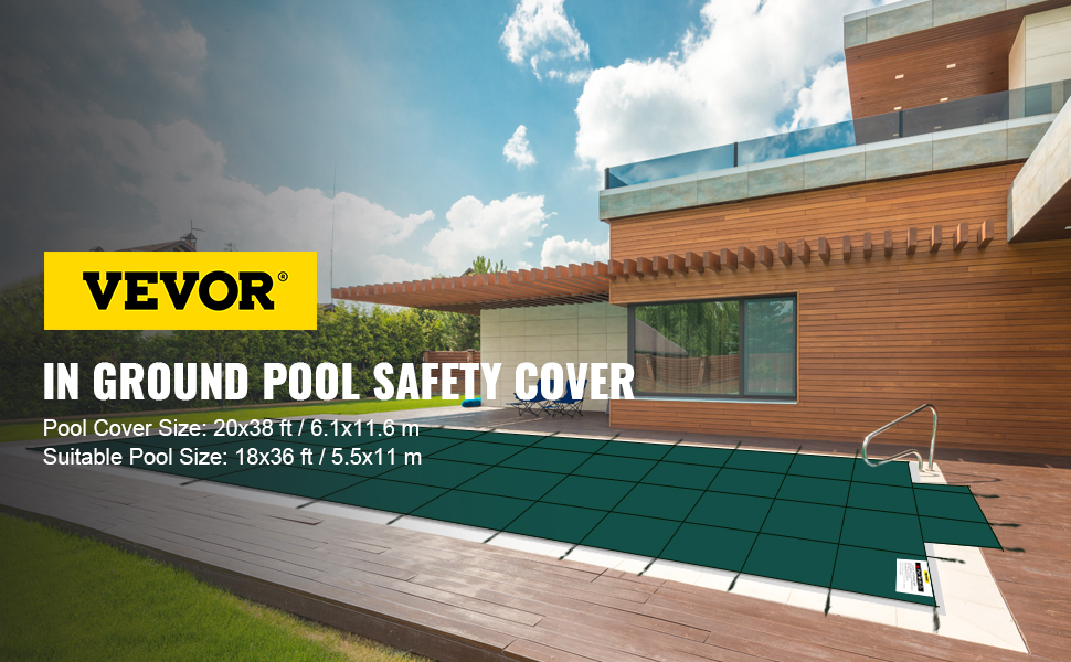 VEVOR Pool Safety Cover Fits18x36ft Inground Safety Pool Cover