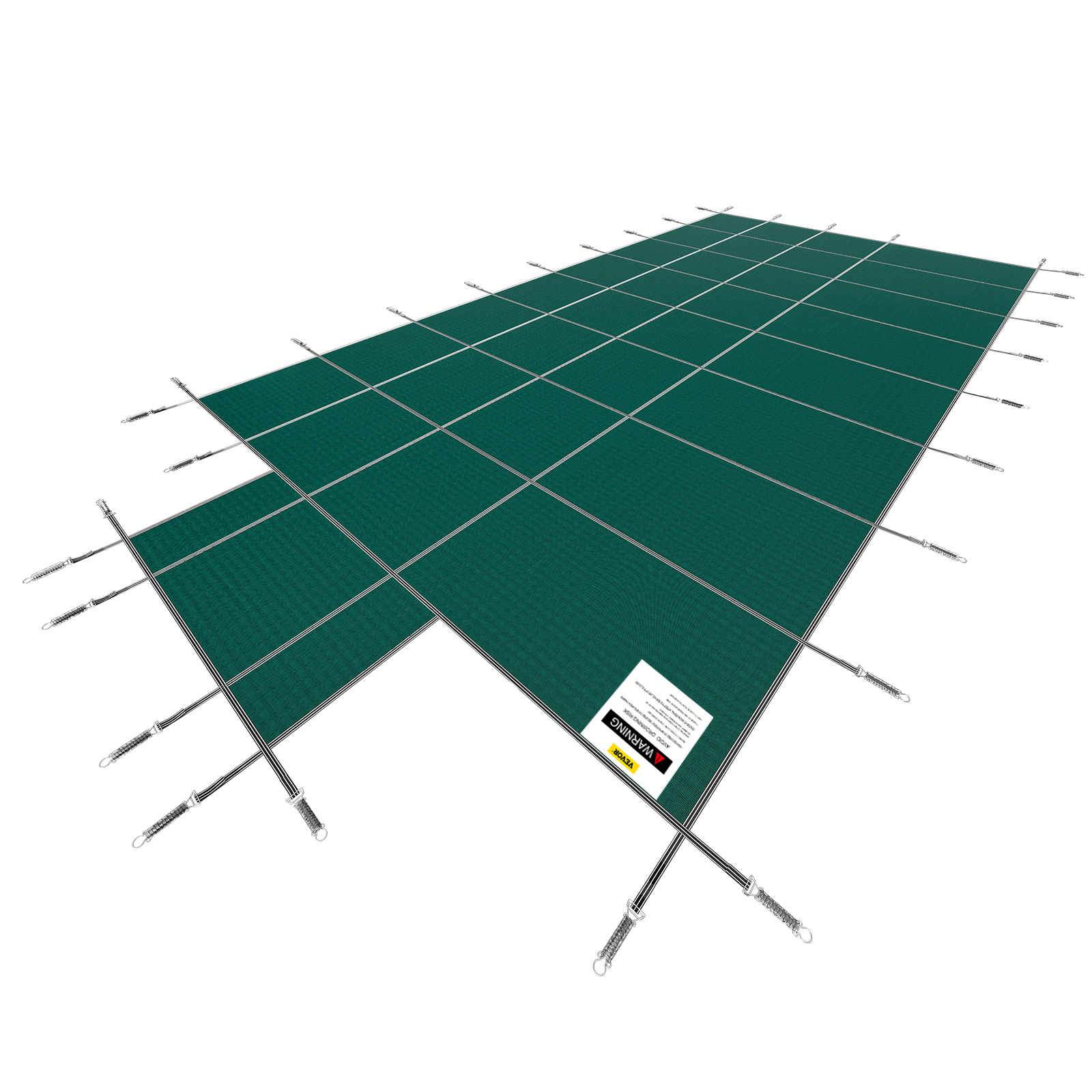 Cubierta rectangular de seguridad para piscina, sección de paso verde - Imagen 9 de 12