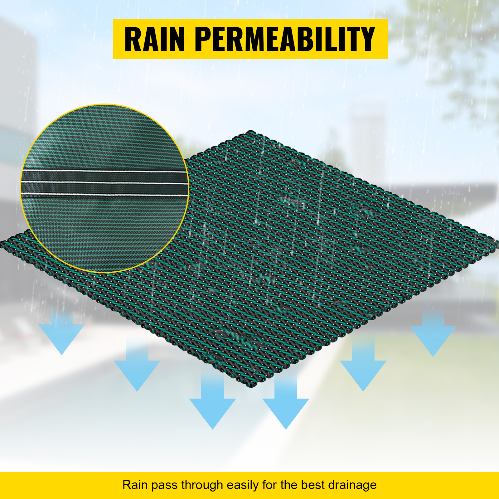 Heavy Duty Winter Pool Cover For Inground Pools – 20 X 38 Ft Rectangle With Right Step, Safety Cover